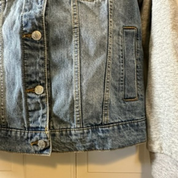 Distressed Vintage Jean Jacket Hoodie Combo - Picture 6 of 13